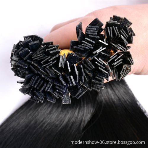 Factory Price Top Quality Raw Flat Tip Hair Natural Color Straight Hair Virgin Alibaba Remy Russian Hair Extensions
